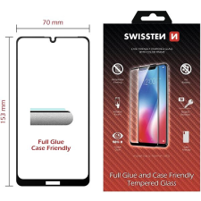 Swissten Full Glue Huawei Y7 (2019) 3D üvegfólia - fekete mobiltelefon kellék