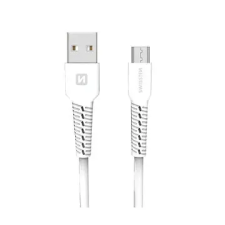 Swissten micro USB 1m, fehér kábel és adapter