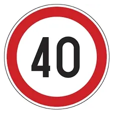Szabvanytabla.hu 40 km/h információs címke