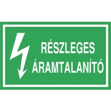 Szabvanytabla.hu Részleges áramtalanító - öntapadó , 100 x 60 mm információs címke