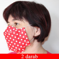 Szájmaszk 3 rétegű, fehér pöttyös, 2 db/cs gyógyászati segédeszköz