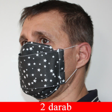 Szájmaszk 3 rétegű, fekete, csillagos, 2 db/cs gyógyászati segédeszköz