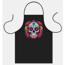  Szakács kötény, Halloween, Cukorkoponya, fekete lakástextília