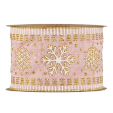  Szalag hópehellyel 63 mm x 10 m dekorációs kellék