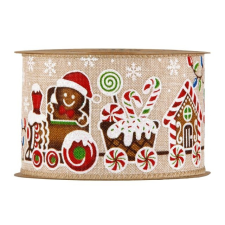  Szalag mézeskaláccsal 63 mm x 10 m dekorációs kellék