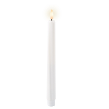  Szálas gyertya bordás LED-es zöld 24cm dekorációs kellék