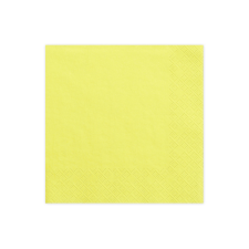  Szalvéta, 3 rétegű, sárga, 33x33cm (1 db / 20 db.) party kellék