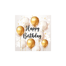  Szalvéta - arany ünnep - boldog születésnapot! papírárú, csomagoló és tárolóeszköz