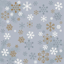  Szalvéta – ezüst alapon hópelyhek papírárú, csomagoló és tárolóeszköz