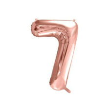 Szám formájú óriás fólia lufi, rose gold 7-es party kellék