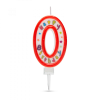  Szám Tortagyertya - 0 - Piros - 6,5x4cm