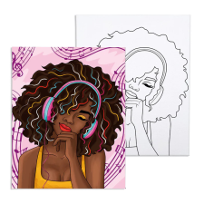 Számfestő Fejhallgatós lány - előrerajzolt élményfestő készlet (20x30cm) kreatív és készségfejlesztő