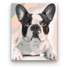 Számfestő Fekete Fehér Bulldog - számfestő készlet kreatív és készségfejlesztő