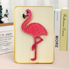 Számfestő Flamingó - fonalgrafika készlet (String Art Kit, 21x31cm) kreatív és készségfejlesztő