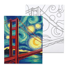 Számfestő Golden Gate híd - előrerajzolt élményfestő készlet (20x30cm) kreatív és készségfejlesztő