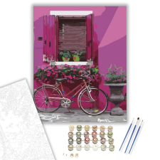 Számfestő.hu A rózsaszín falnál - számfestő készlet – 40×50 cm (Keretre feszítve) kreatív és készségfejlesztő