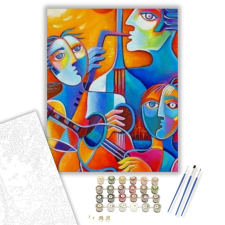 Számfestő.hu Absztrakt Zenészek - számfestő készlet – 40×50 cm (Keretre feszítve) kreatív és készségfejlesztő