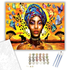 Számfestő.hu Afrikai szavanna - számfestő készlet – 40×50 cm (Keretre feszítve) kreatív és készségfejlesztő