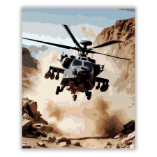 Számfestő.hu AH-64 Apache Helikopter Sziklás Terepen - számfestő készlet kreatív és készségfejlesztő