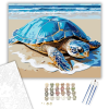 Számfestő.hu Apró Tengeri Teknős a Parton - számfestő készlet – 40×50 cm (Keretre feszítve)