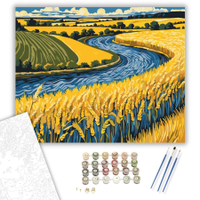 Számfestő.hu Aranyló Mezők Látomása - számfestő készlet – 40×50 cm (Keretre feszítve) kreatív és készségfejlesztő