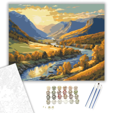 Számfestő.hu Aranyló Völgy Nyugalma - számfestő készlet – 50×60 cm (Keretre feszítve) kreatív és készségfejlesztő