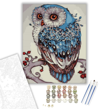 Számfestő.hu Bagoly - számfestő készlet – 40×50 cm (Keretre feszítve) kreatív és készségfejlesztő