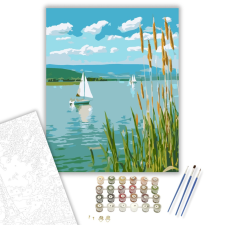 Számfestő.hu Balatoni Nyári Vitorlázás - számfestő készlet – 40×50 cm (Keretre feszítve) kreatív és készségfejlesztő