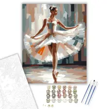 Számfestő.hu Balerina Piruett Közben - számfestő készlet – 60×70 cm (Keretre feszítve) kreatív és készségfejlesztő