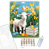 Számfestő.hu Bárány és Színes Húsvéti Tojások - számfestő készlet – 40×50 cm (Keretre feszítve)