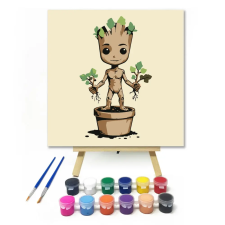 Számfestő.hu Barát zöld levelekkel - gyerek számfestő készlet – 30×30 cm (Keret nélkül) kreatív és készségfejlesztő