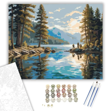 Számfestő.hu Barátok a Tóparton - számfestő készlet – 50×60 cm (Keretre feszítve) kreatív és készségfejlesztő