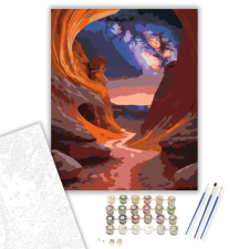 Számfestő.hu Barred Spirálgalaxis és Kanyon - számfestő készlet – 60×70 cm (Keretre feszítve) kreatív és készségfejlesztő