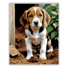 Számfestő.hu Beagle Kölyök a Kertben - számfestő készlet kreatív és készségfejlesztő