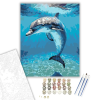 Számfestő.hu Békés Delfin a Mélykék Óceánban - számfestő készlet – 60×70 cm (Keretre feszítve)