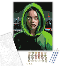 Számfestő.hu Billie Eilish Portré - számfestő készlet – 40×50 cm (Keretre feszítve) kreatív és készségfejlesztő