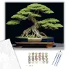 Számfestő.hu Bonsai Fa Kék Edényben - számfestő készlet – 60×70 cm (Keret nélkül)