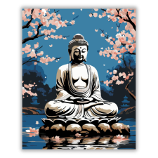 Számfestő.hu Buddha Cseresznyevirágok Kertjében - számfestő készlet kreatív és készségfejlesztő