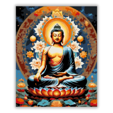 Számfestő.hu Buddha és Lótuszok Kozmikus Fényben - számfestő készlet kreatív és készségfejlesztő