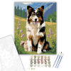Számfestő.hu Collie Kiskutya a Vadvirágos Mezőn - számfestő készlet – 40×50 cm (Keretre feszítve)