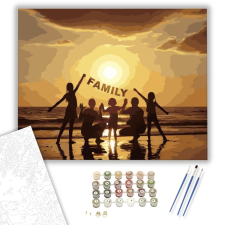 Számfestő.hu Családi naplemente - számfestő készlet – 40×50 cm (Keretre feszítve) kreatív és készségfejlesztő
