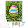 Számfestő.hu Csíkos Tojás a Fűben - húsvéti számfestő készlet – 40×50 cm (Keretre feszítve)