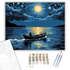 Számfestő.hu Csillagfényes Evezés - számfestő készlet – 40×50 cm (Keretre feszítve) kreatív és készségfejlesztő