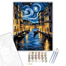 Számfestő.hu Csillagfényes Velencei Álmok - számfestő készlet – 40×50 cm (Keretre feszítve) kreatív és készségfejlesztő