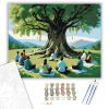 Számfestő.hu Csoportos Meditáció Nagy Fa Alatt - számfestő készlet – 40×50 cm (Keretre feszítve)