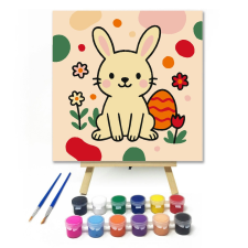 Számfestő.hu Cuki Nyuszi a Tavaszi Kertben - gyerek számfestő készlet kreatív és készségfejlesztő