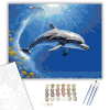 Számfestő.hu Delfin és Halak a Hullámok Alatt - számfestő készlet – 40×50 cm (Keretre feszítve)