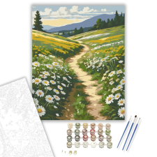 Számfestő.hu Domboldali Margaréták - számfestő készlet – 40×50 cm (Keretre feszítve) kreatív és készségfejlesztő