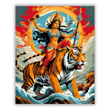 Számfestő.hu Durga Istennő Tigris Hátán - számfestő készlet kreatív és készségfejlesztő