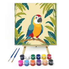 Számfestő.hu Dzsungel színpompája - gyerek számfestő készlet – 50×50 cm (Keretre feszítve) kreatív és készségfejlesztő